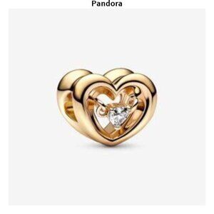 Pandora Gold Heart Bracelet Charm